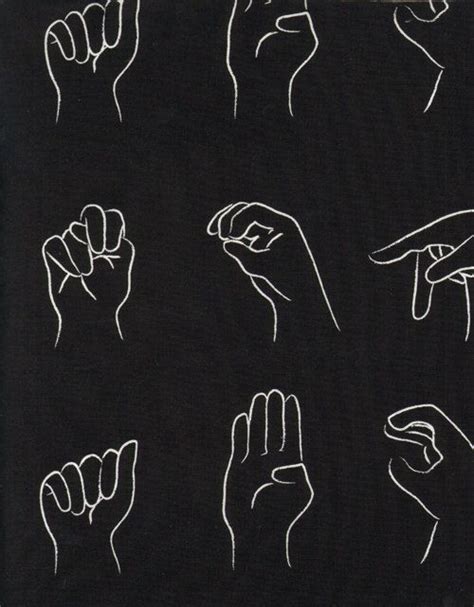 Timeless Treasures Fabric Sign Language Alphabet Black Etsy Sign
