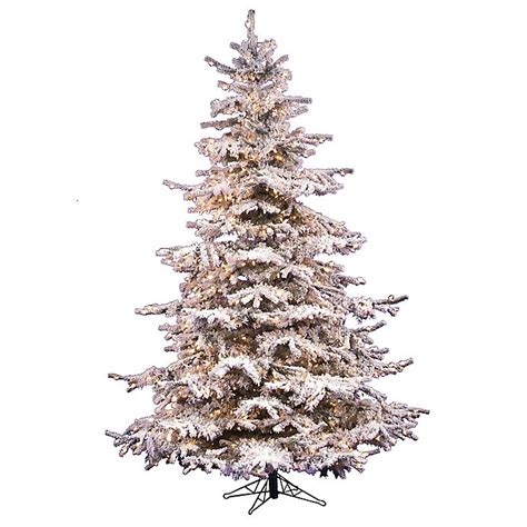 Vickerman Flocked Sierra Fir Pre Lit Christmas Tree With Clear Lights