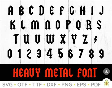 Heavy Metal Font Hard Rock Font Font Svg Acdc Font Digital Etsy New