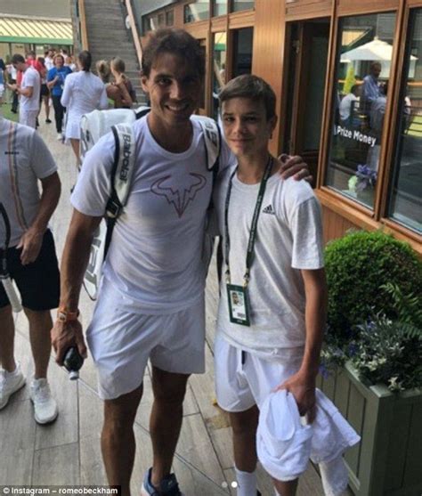 'we had a hit and he's a very keen tennis player. Romeo Beckham is starstruck as he meets tennis superstars ...