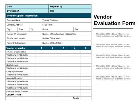 Software Vendor Evaluation Template Excel
