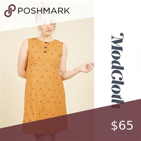 Modcloth Yellow Umbrella Busy Being Giddy Dress L Mod Cloth Dresses