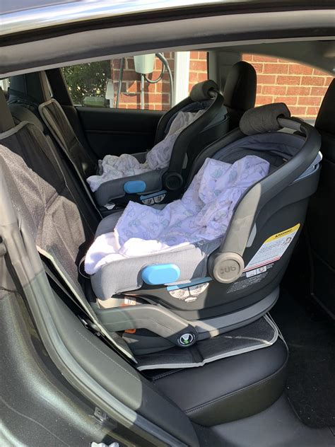 My Model 3 Comfortably Fitting Two Car Seats For Our Twin Boys Due Very