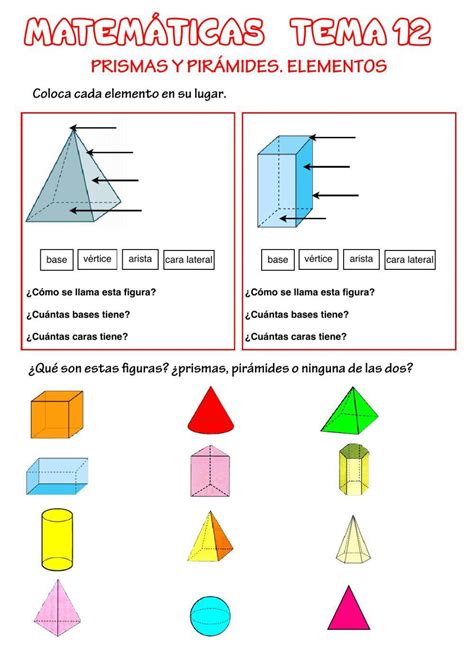 Figuras Geométricas Prismas Y Pirámides Worksheet Live Worksheets