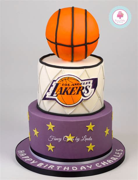 Basket Ball La Lakers Themed Birthday Cake 07917815712 Fancycakesbyl