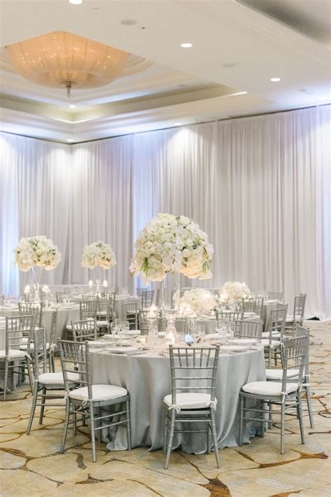 Glamorous Silver And White Ballroom Wedding In Newport Beach