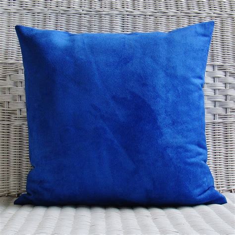 Cobalt Royal Blue Suede Pillow Cover Decorative Throw Accent