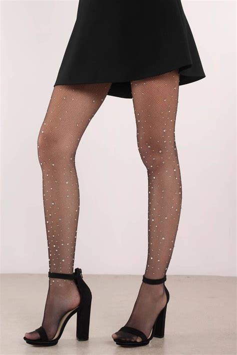 Crystallize Black Fishnet Tights Fashion Tights Sparkly Tights
