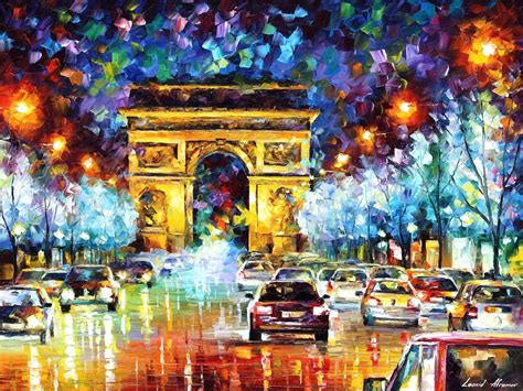 Leonid Afremov Paris Flight — Palette Knife Oil Painting On Canvas By