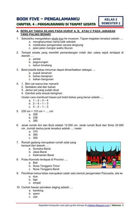 Soal Pkn Kelas 5 Tema 1 Subtema 2 Homecare24