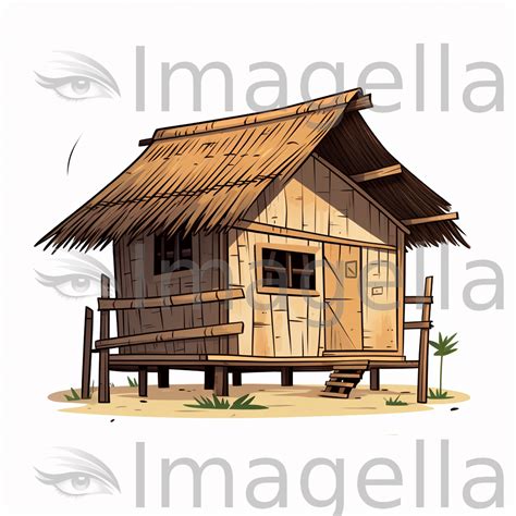 Bahay Kubo Clipart In Minimalist Art Style Vector Art 4k Eps Png