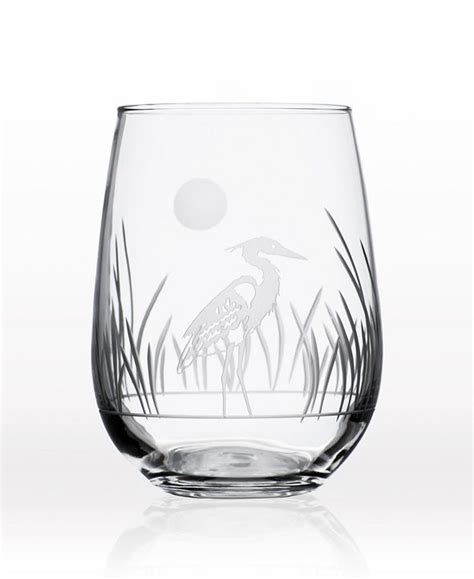 Rolf Glass Heron Stemless 17oz Set Of 4 Glasses And Reviews Bar And Wine Dining Macy S