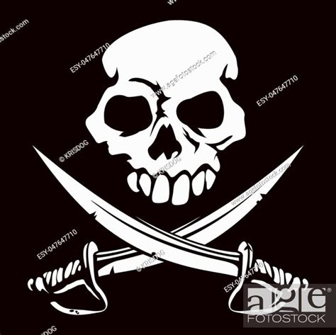 An Illustration Of A Skull And Crossed Swords Pirate Jolly Roger Flag