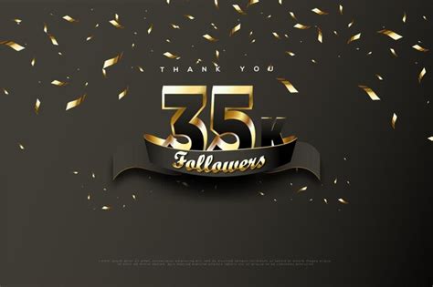 Premium Vector 35k Followers Wrapped In Celebratory Ribbons