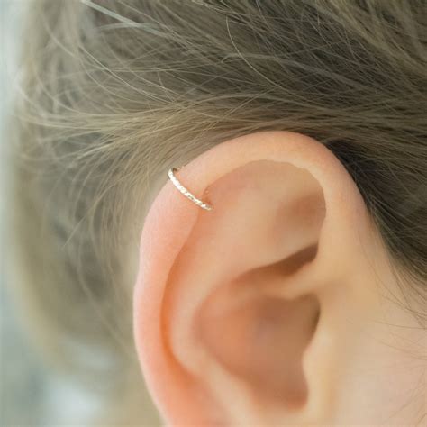 Helix Earring Cartilage Piercing G Diamond Cut Helix Hoop Etsy