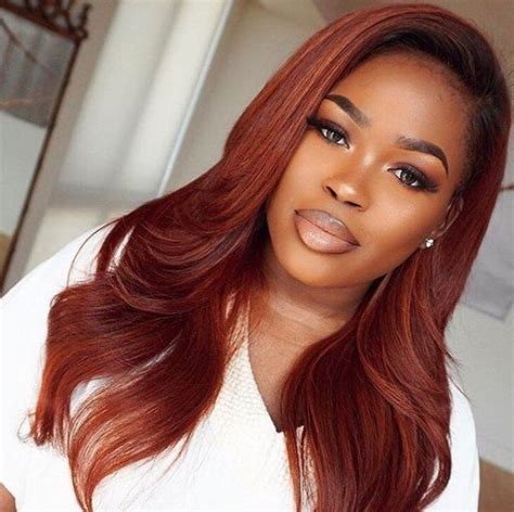 Black Girl Red Hair Red Ombre Lace Wig Copper Hair Colorful Hair