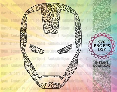 Iron Man Svg Iron Man Decal Iron Man Mandala Art Iron Man Etsy