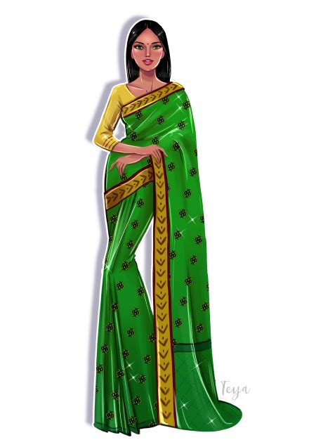 How To Draw Saree In 12 Easy Steps I Draw Fashion