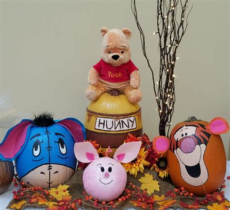 Winnie The Pooh And Friends Painted Pumpkins Eeyore Hunny Pot Pigle