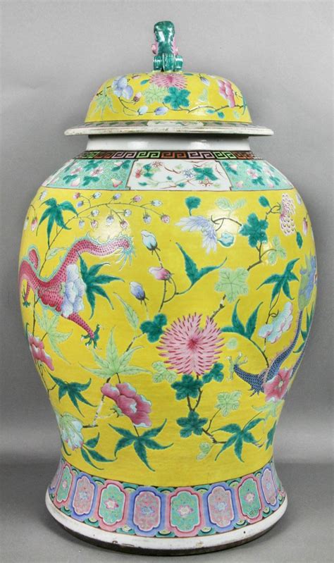 Large Ginger Jars Large Chinese Porcelain Covered Ginger Jar For Sale