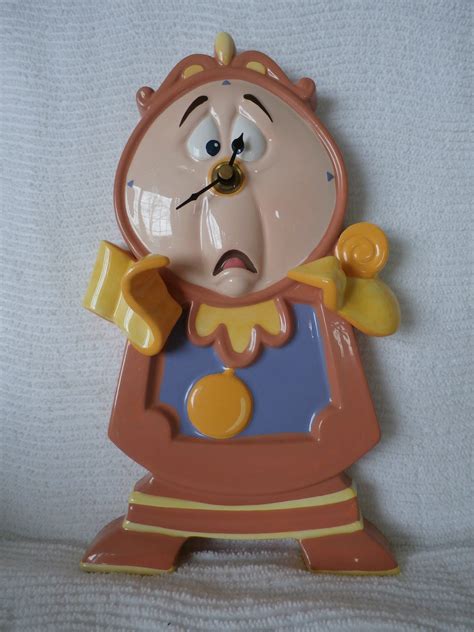 Vintage Walt Disney Company Beauty And The Beast Ceramic Clock Schmid