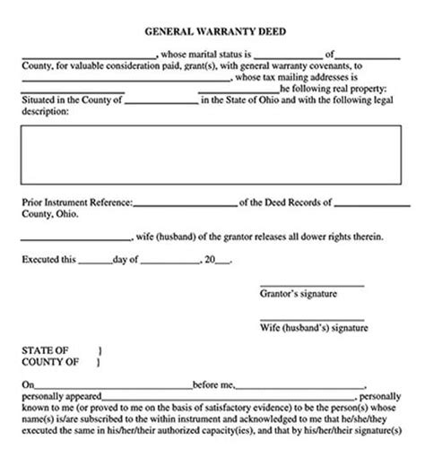 9 Free Warranty Deed Templates And Forms Word Pdf