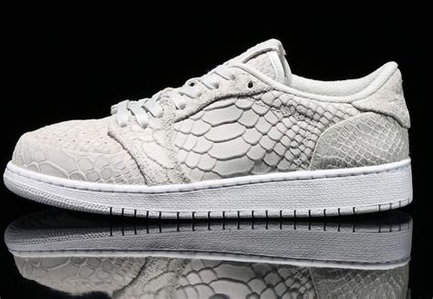 As always, the upper is crafted from layers of leather — both grained and smooth — and features two of. Air Jordan 1 Low Swooshless Off-White Python - Sneaker Bar ...