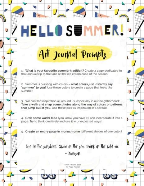 Summer Art Journaling Prompts To Capture Summer Sweetness Page Flutter