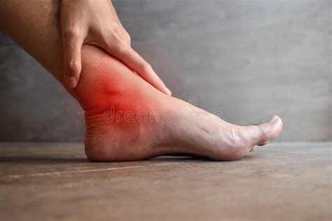 Inflammation Of Asian Manâ€™s Ankle Joint And Foot Concept Of Joint Pain Osteoarthritis Or