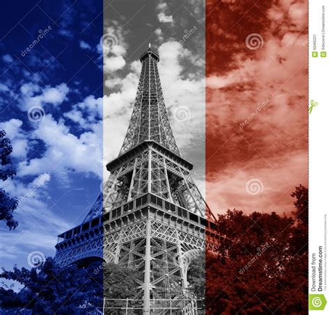 Drapeau De Français De Tour Eiffel De Paris Photo Stock Image 63465221