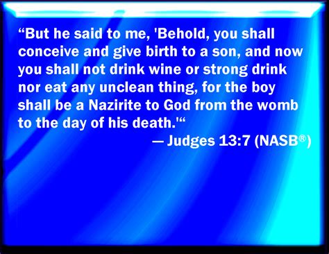 Judges 13 7 But He Said To Me Behold You Shall Conceive And Bear A