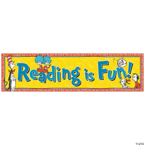 Dr Seuss Reading Is Fun Banner Oriental Trading