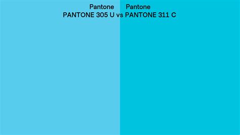 Pantone 305 U Vs Pantone 311 C Side By Side Comparison