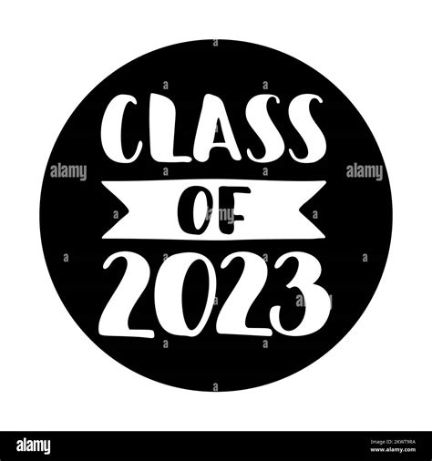 Class Of 2023 Hand Drawn Brush Lettering Graduation Logo Stock Vector