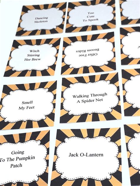 Halloween Charades 48 Cards Printable Editable Instant Etsy Uk