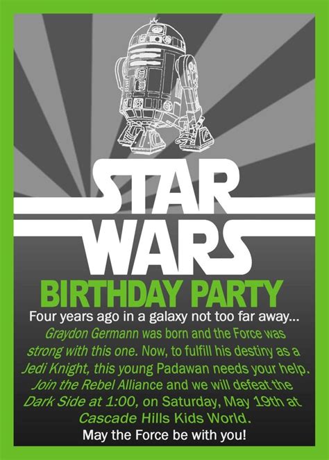 Free Free Template Star Wars Birthday Invitation Wording Birthday Party
