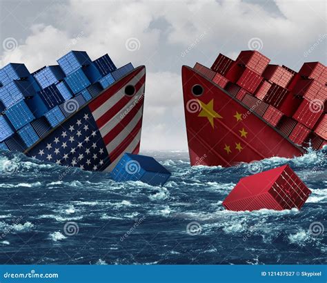 China United States Trade War Risk Stock Illustration Illustration Of