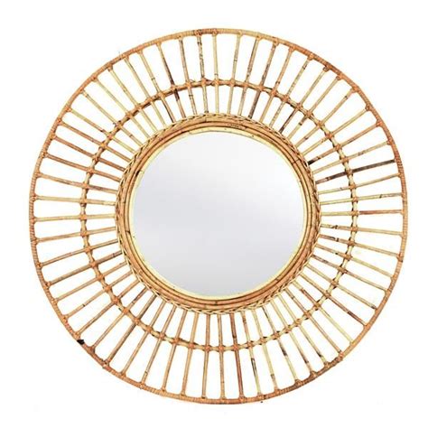 Balinese Handwoven Natural Rattan Mirror Rattan Mirror Mirror Round