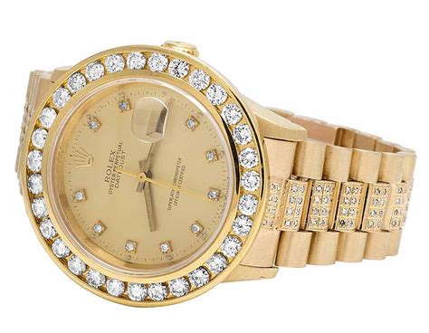 Rolex 18k Solid Yellow Gold Datejust Presidential 16238 Diamond Watch 9