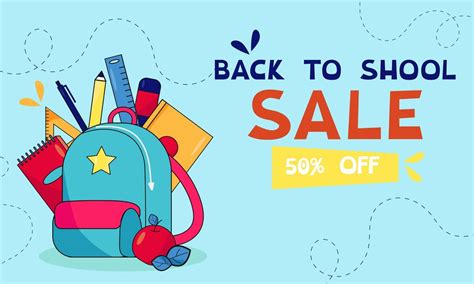 Premium Vector Back To School Banner Sale Back To School Backpack