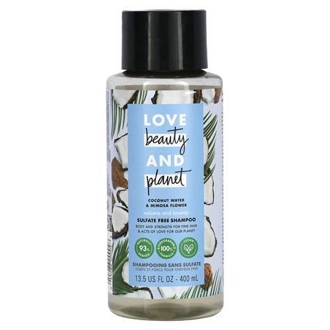 love beauty and planet volume and bounty shampoo coconut water and mimosa flower 13 5 fl oz