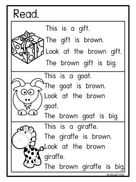 Kindergarten Reading Worksheet Printable