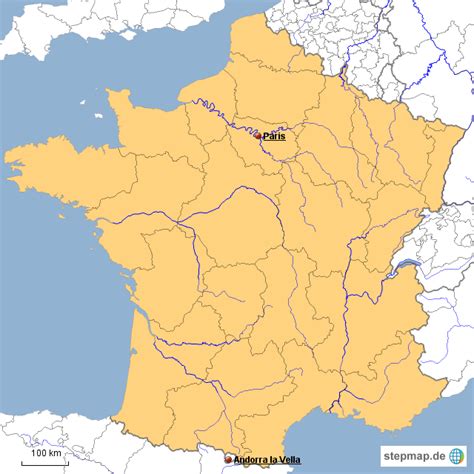 Karte von andorra 57 km grenze zwischen frankreich und andorra karte von belgien. StepMap - Frankreich Regionen - Landkarte für Frankreich