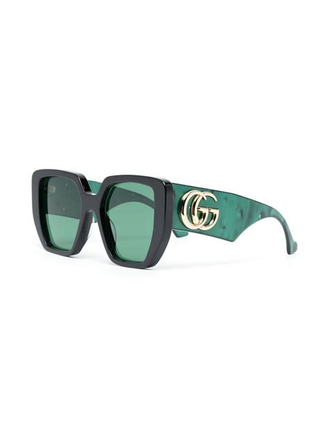 gucci gg0956s oversized frame sunglasses green editorialist