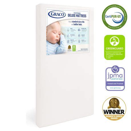 Length (132.08 cm) x width (70.1 cm) x height (up to 12.7 cm); Graco Premium Foam Crib & Toddler Bed Mattress | Walmart ...
