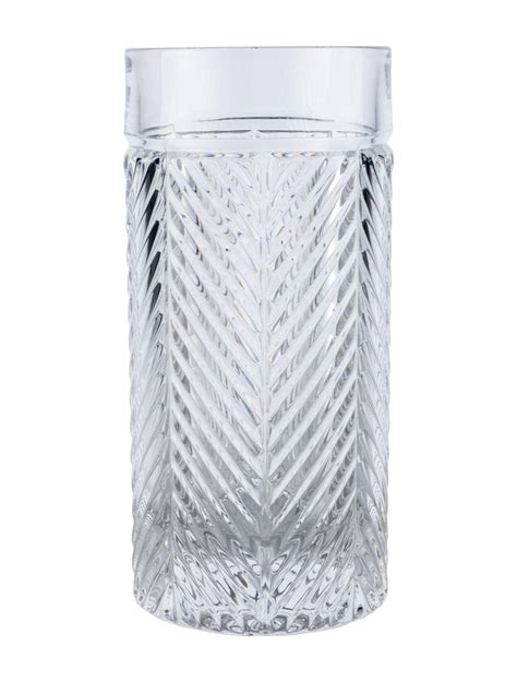 Classic Highball Herringbone Crystal Glass Set Of 4 Ralph Lauren