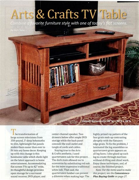 Arts And Crafts Tv Stand Plans • Woodarchivist