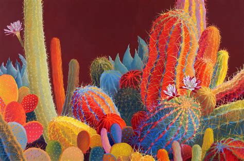 Arizona Summer Colorful Cactus At Turquoise Tortoise Gallery Kudos Az