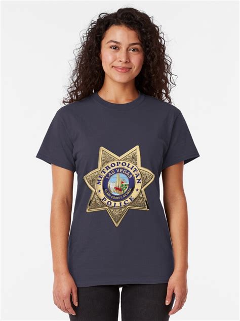 las vegas metropolitan police department lvmpd badge over blue velvet t shirt by captain7