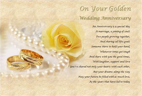 Golden Wedding Anniversary T Personalised Poem Laminated T